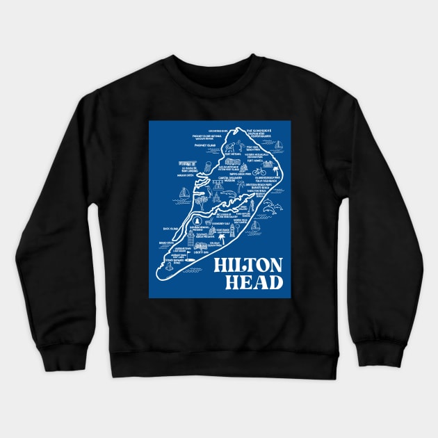 Hilton Head Map Crewneck Sweatshirt by fiberandgloss